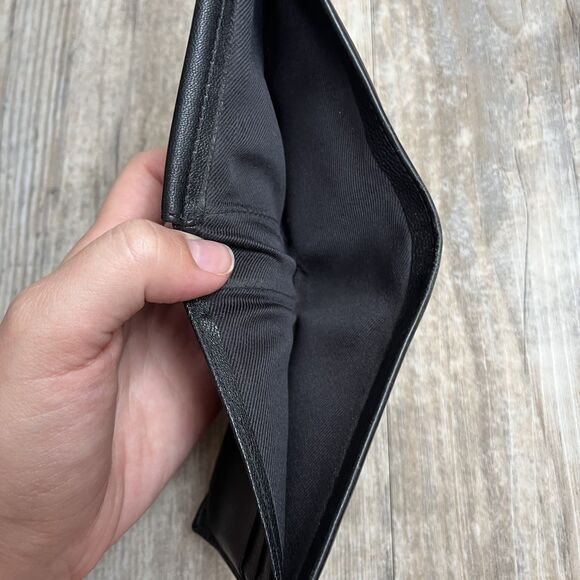 Guess Wallet Slim Fold Leather Black Men's Women's Embossed - Picture 5 of 11